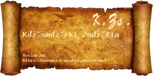 Késmárki Zsófia névjegykártya