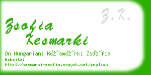 zsofia kesmarki business card